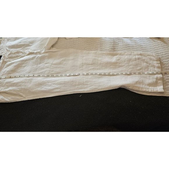 French Connection 100% Linen White Size Medium Relaxed Fit Pants - Picture 6 of 8